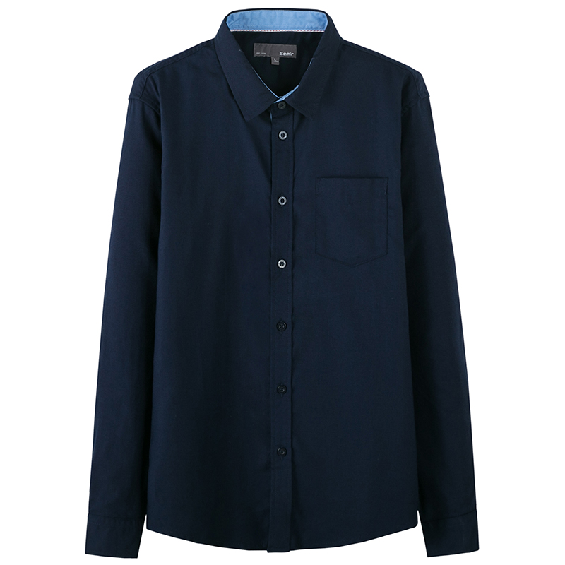 森马（Semir）衬衫男2016秋冬新款男士方领净色天...