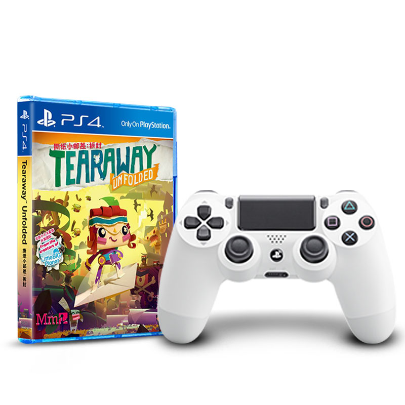 PS4国行游戏《撕纸小邮差》+白色手柄套装