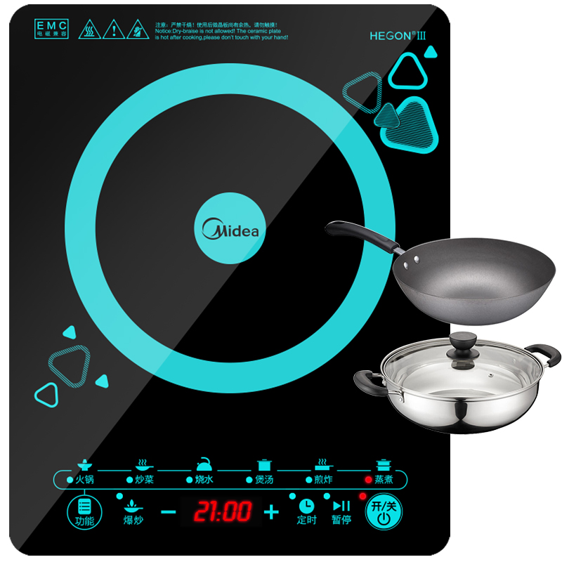 美的（Midea）电磁炉纤薄整板触摸C21-WT212...