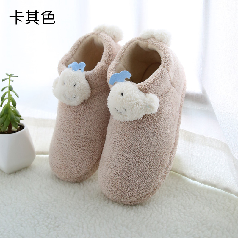 Gumila 新品情侣棉拖鞋女冬季保暖厚底防滑防水木地...