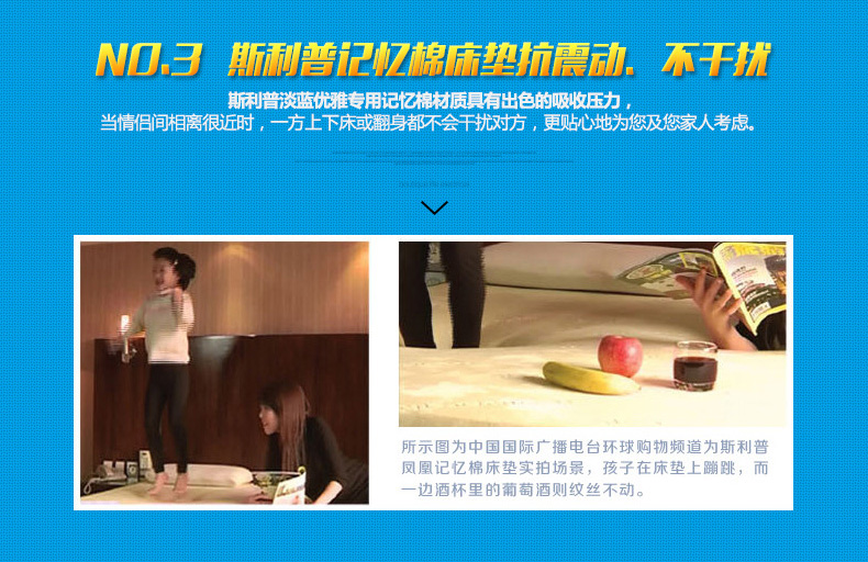 Sleep Science美国斯利普记忆棉床垫 单双人床垫 学生床垫床褥子 床垫罩 床垫套 淡蓝优雅 150*200*5CM