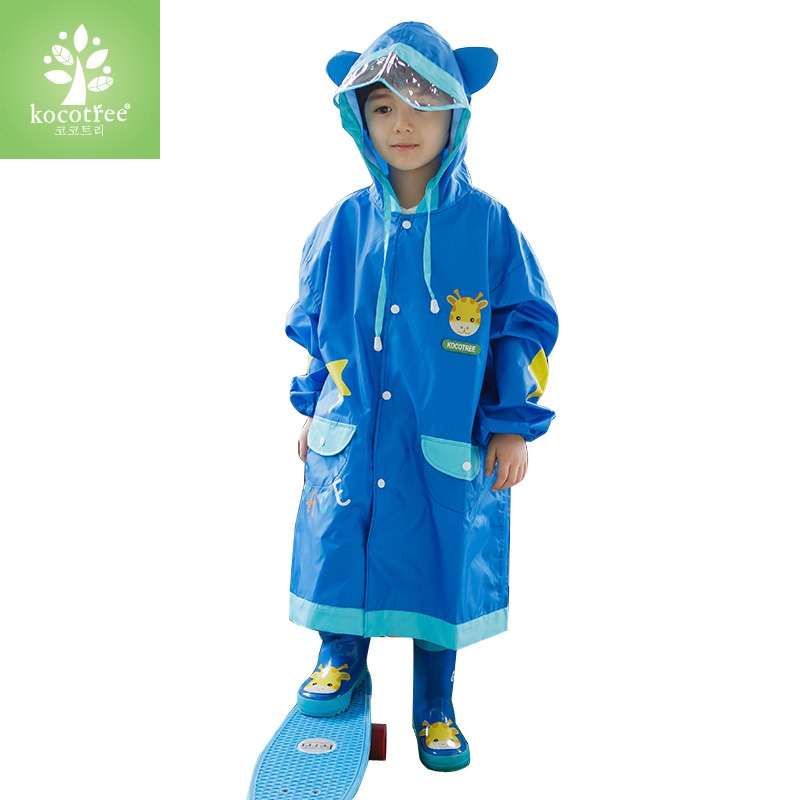 韩国KOCOTREE儿童雨鞋雨衣套装宝宝雨靴男童女童雨...