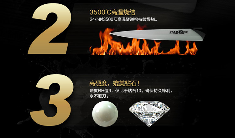 信柏 陶瓷刀具套装 7寸菜刀 6寸多功能水果刀 全功能三件套 礼盒装送刀架 绿色(刀架礼盒装)