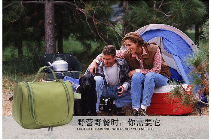 仁祥家居 洗漱包便携收纳包男女出差旅行化妆收纳包 枚红色