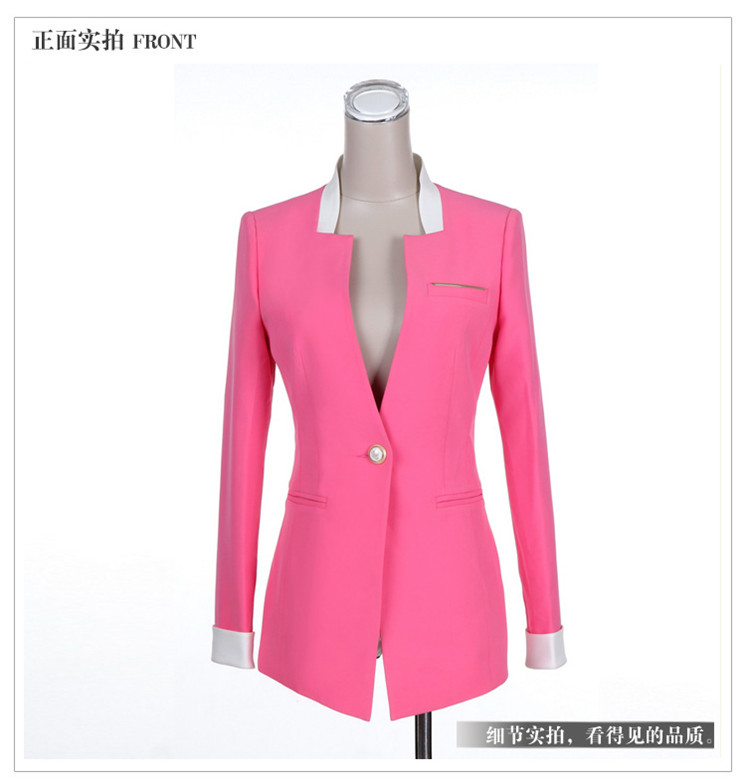 华诗兰奴  2015女装气质修身高档外套长袖小西装S184 黑色 XL