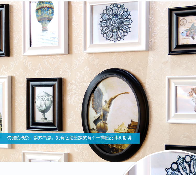 艾法 实木照片墙 欧式照片墙装饰画 创意组合美式相片墙 货到付款 AF-ZPQ064维斯塔