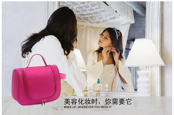 仁祥家居 洗漱包便携收纳包男女出差旅行化妆收纳包 枚红色