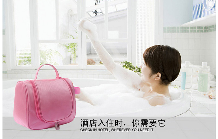 仁祥家居 洗漱包便携收纳包男女出差旅行化妆收纳包 枚红色