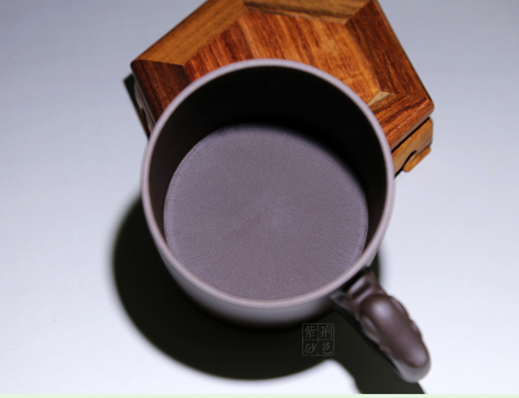 
                                        荆邑紫砂杯子茶杯大号水杯全手工男女功夫茶具茶杯套装紫砂茶壶宜兴礼品泡茶貔貅纳福 刻绘海纳百川款                