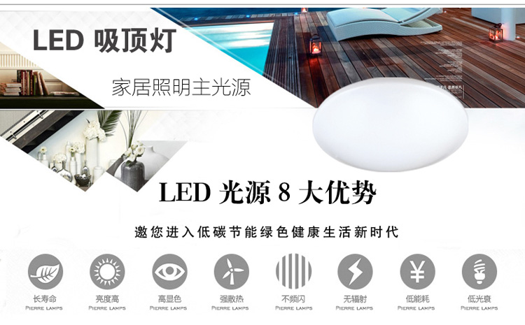 亿昌灯具现代简约彩色led圆形客厅吸顶灯阳台厨房灯18W 简约蓝色18W正白光