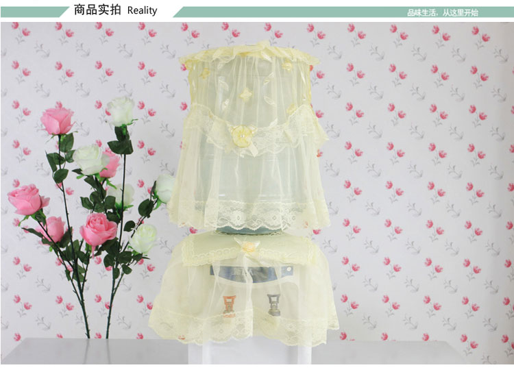 欣巢 饮水机罩蕾丝韩式布艺饮水机2件套水桶罩居家饰品防尘罩子家电罩 四叶梅 四叶梅 通用型2件套