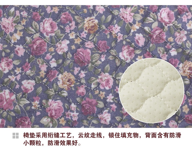 蓓柔蔓 时尚布艺餐桌布欧式古典茶几布方圆多色可选椅子套垫 天使小玫瑰 1个椅背套+1个椅垫