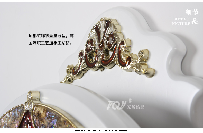 
                                                            屯奇居（TQJ）/大号欧式木质客厅挂钟/石英钟表/韩式餐厅挂表摆钟 棕色                