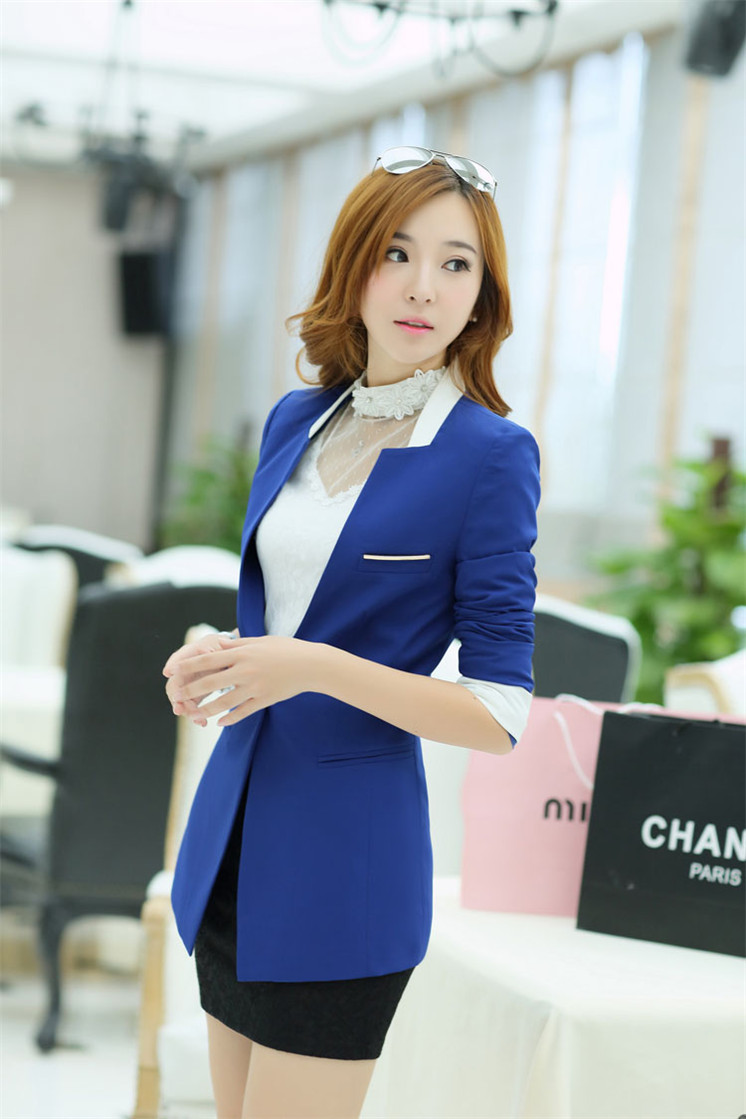 华诗兰奴  2015女装气质修身高档外套长袖小西装S184 黑色 XL