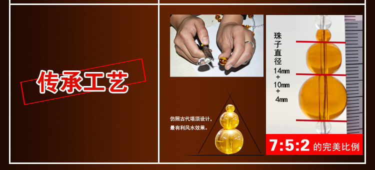 小雏菊（XCJ）葫芦水晶珠帘葫芦成品水晶帘门帘满穿隔断玄关帘门对门屏风 30条 定制帘 30条琥珀 最短1.75m最长1.8m