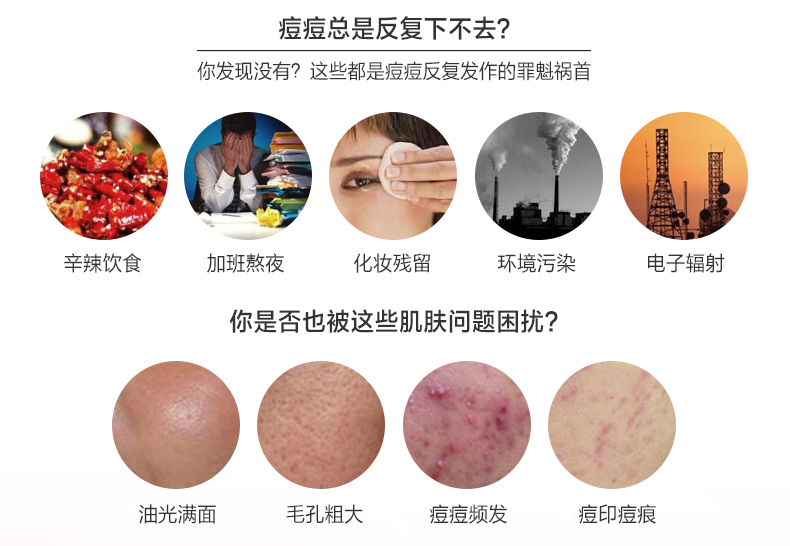 瓷肌（SPA CHNSKIN） 净颜清痘套装(男女士中度)淡化痘印控油补水收缩毛孔深层清洁护肤品学生
