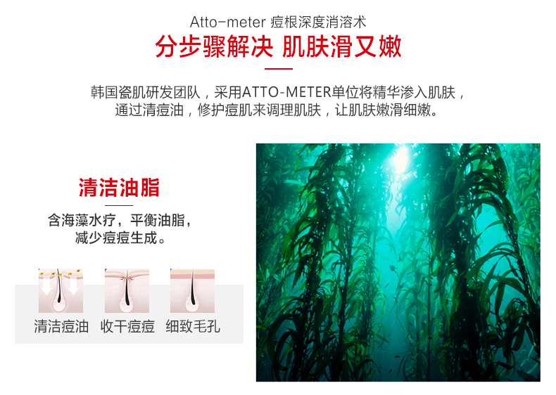 瓷肌（SPA CHNSKIN） 净颜清痘套装(男女士中度)淡化痘印控油补水收缩毛孔深层清洁护肤品学生