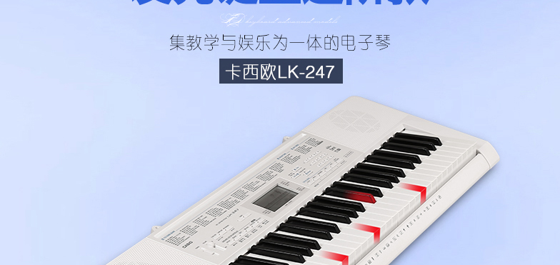 CASIO卡西欧电子琴 61键成人儿童初学启蒙电子琴仿钢琴键 发光教学 LK247主机LK247图片