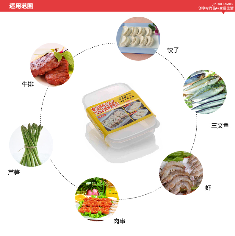 
                                        sanada日本进口饺子盒冰箱冷冻不粘保鲜盒食品保鲜盒冷藏收纳盒可微波                