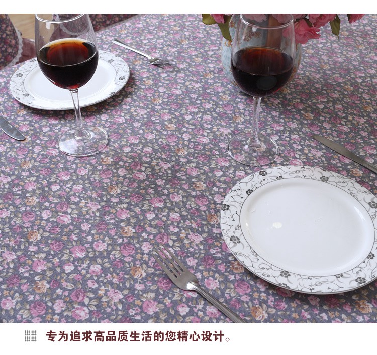 蓓柔蔓 时尚布艺餐桌布欧式古典茶几布方圆多色可选椅子套垫 天使小玫瑰 1个椅背套+1个椅垫