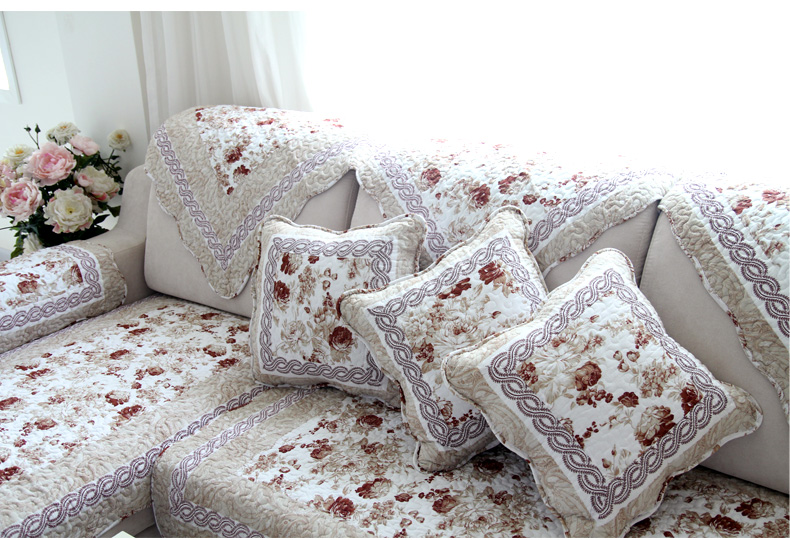 凡米特（FANMIT）纯棉布艺沙发垫套装 加厚椅垫坐垫多用沙发巾 牡丹亭 70*70cm单条装