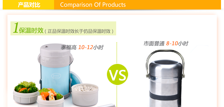 泰福高（TAFUCO）保温饭盒日本不锈钢真空便当盒微波学生餐盒T-0043 1500ml T0044蓝色