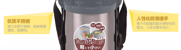 泰福高（TAFUCO）保温饭盒日本不锈钢真空便当盒微波学生餐盒T-0043 1500ml T0044蓝色