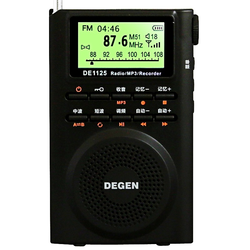 德劲（DEGEN）DE1125 H音响型MP3播放器数码录音机音响全波段收音机高考四六级听力考试