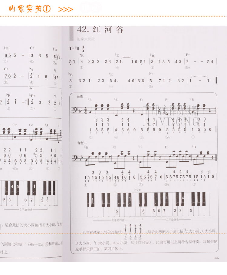 音乐 歌谱曲谱 正版钢琴书 简谱钢琴即兴伴奏教程 自学入门钢琴教材