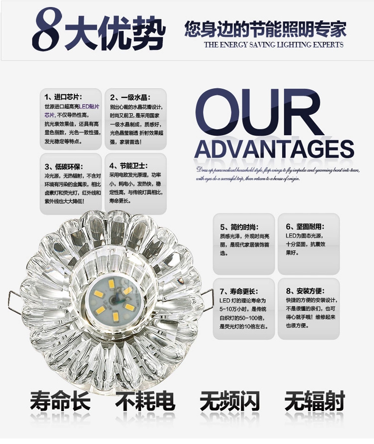 世源 LED筒灯射灯3W客厅背景墙天花灯 开孔6.0-9.0公分 CL9095 暖白光3W暗装