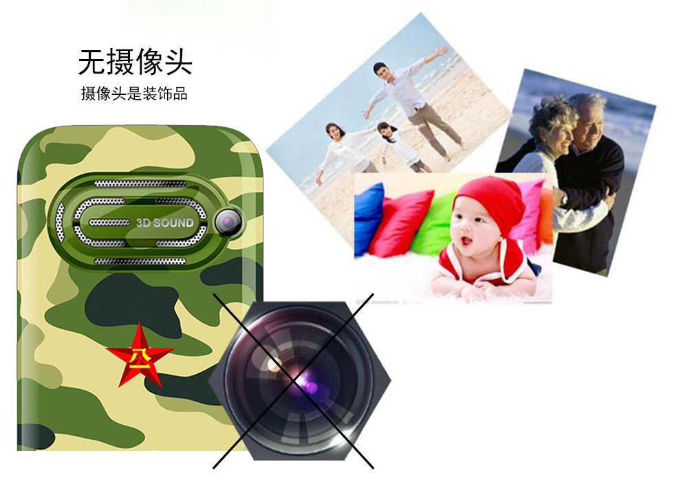 美翼(Meiwings) E66 电信2G迷彩老人手机 CDMA