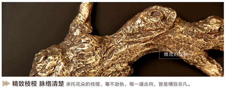 
                                        福雕家饰 装饰画钟 装饰画中式 卧室画玄关画过道画 恬静雅致风格 一剪梅 金色-深咖啡色底板 60*60*1                