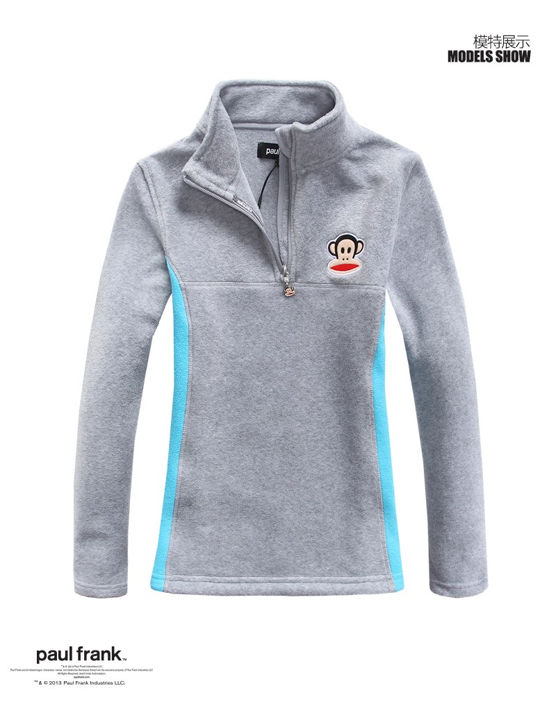 paulfrank大嘴猴2015春季新款女式套头绒卫衣外套paulfrank正品 紫红色 XL
