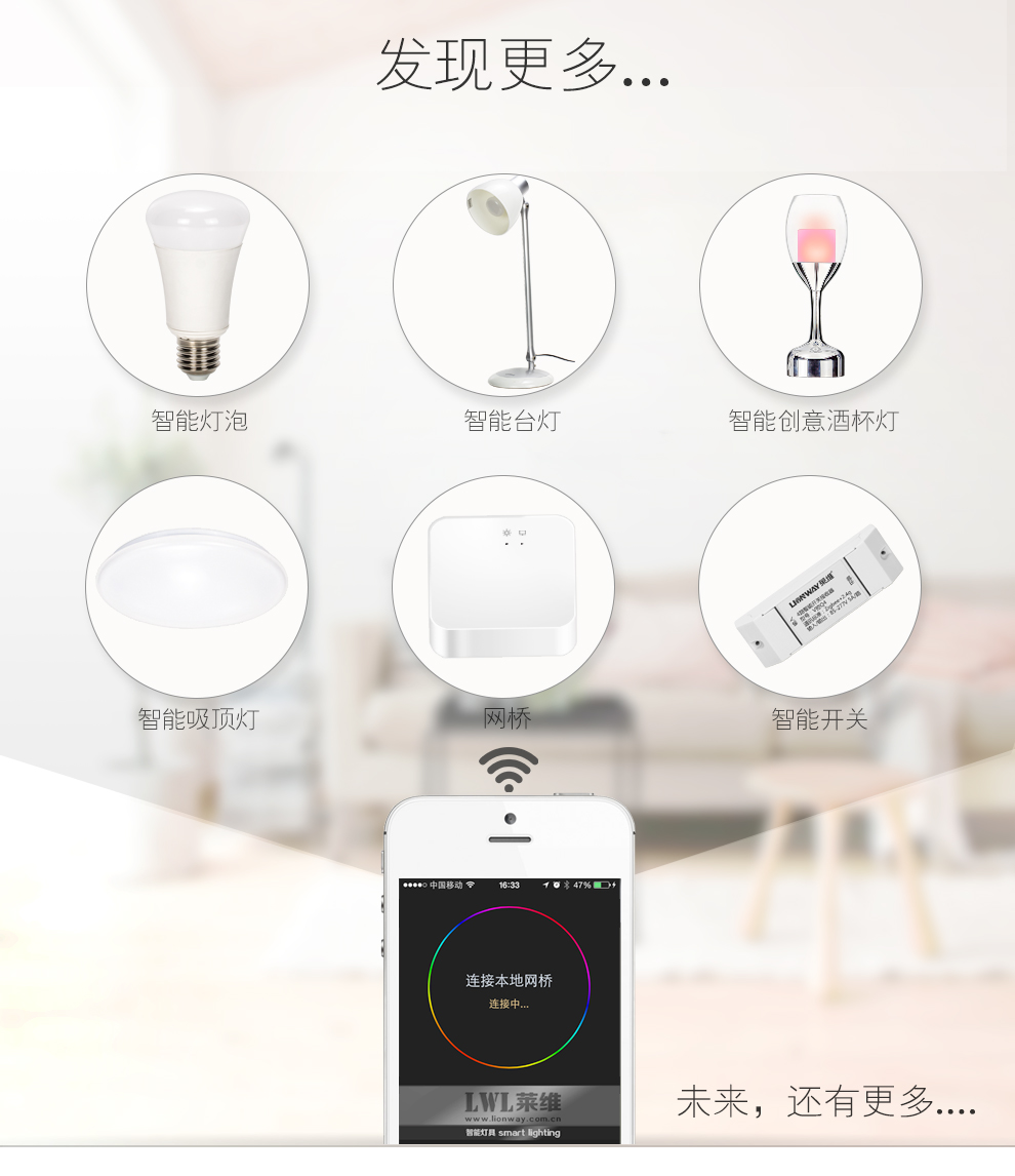 莱维LED智能灯泡led智能灯手机WIFI无线智能家居智能七彩灯 ktv灯光 摩灯RGB