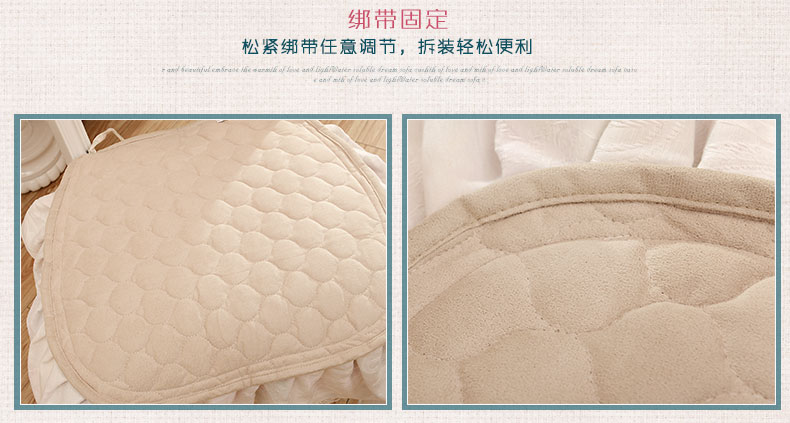 
                                        真琴 椅子坐垫餐椅垫布艺蕾丝椅背套子 维纳斯 45*45cm荷叶边椅垫                