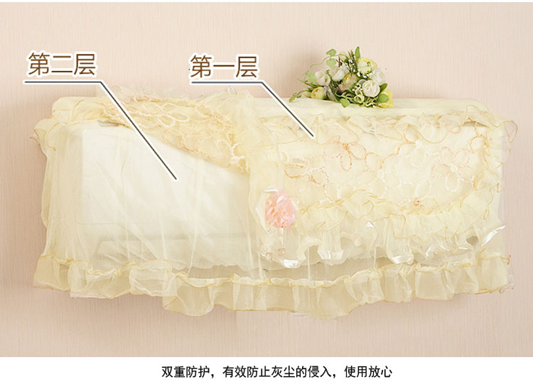 
                                        欣巢 三菱空调1.5匹机套开机不取美的挂式格力空调防尘海尔空调挂机 罩件 特价布艺蕾丝 蒙娜丽莎 1p长86*厚21*高32                
