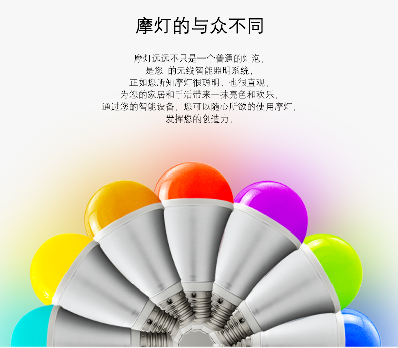 莱维LED智能灯泡led智能灯手机WIFI无线智能家居智能七彩灯 ktv灯光 摩灯RGB