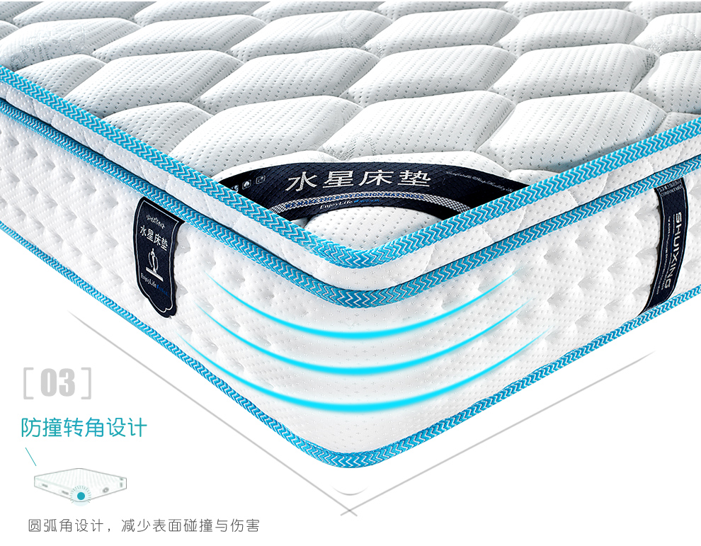 8米软硬两用静音床垫银离子面料 楼兰 楼兰a款-礼恩派弹簧 3e椰粽