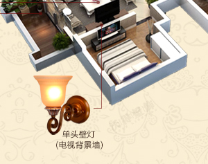 
                                        沃得简约欧式壁灯 客厅卧室床头壁灯复古简欧过道壁灯阳台灯树脂壁灯单双头6003 单头 方向可调                