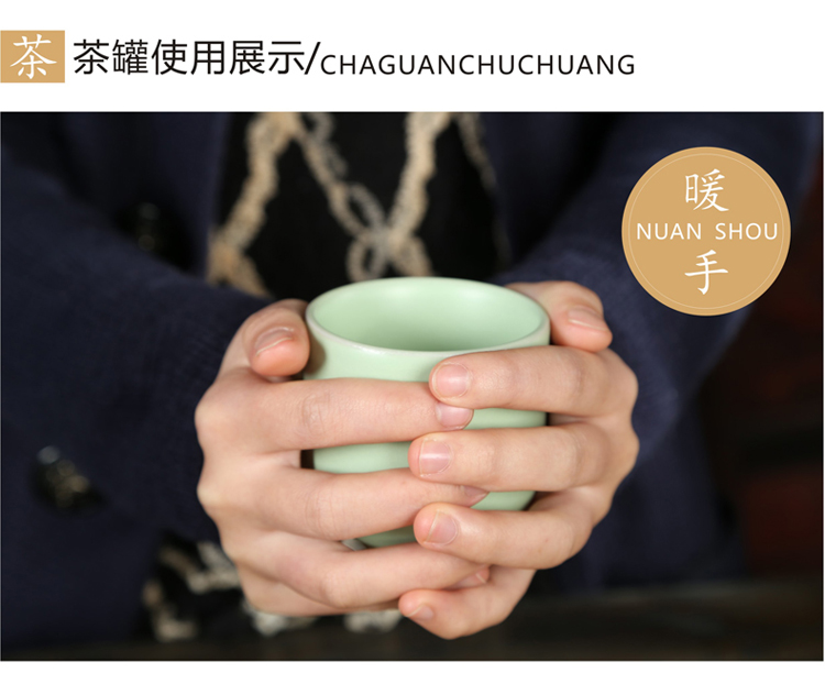 朴家 汝窑暖手杯 汝窑汝瓷茶杯陶瓷汝窑单杯品杯茶杯开片品茗杯
