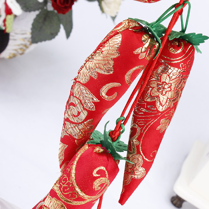 礼中国结香包挂件春节鞭炮葫芦挂饰过年辣椒装饰年会礼品礼年货家居喜庆装饰 一串装 B款 葫芦挂6个辣椒