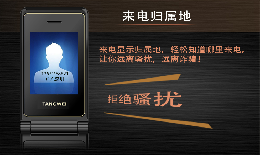 唐为（TANGWEI)TW101C 电信老人手机翻盖2G 黑色