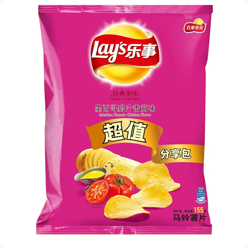 乐事(lay"s)薯片 墨西哥鸡汁番茄味 155g