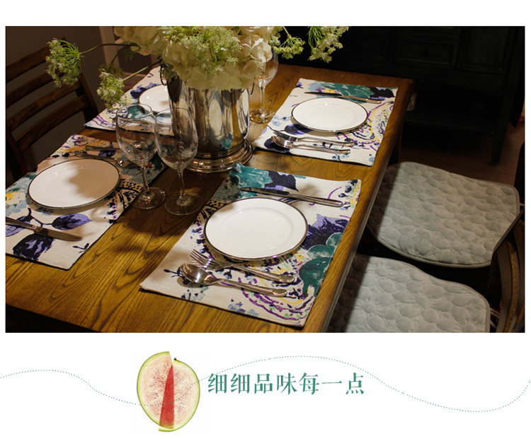 菲格迪娅 棉麻双面餐垫杯垫碗垫印花面料复古大气高档文艺 水墨天下餐垫 30*45cm