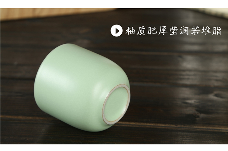 朴家 汝窑暖手杯 汝窑汝瓷茶杯陶瓷汝窑单杯品杯茶杯开片品茗杯