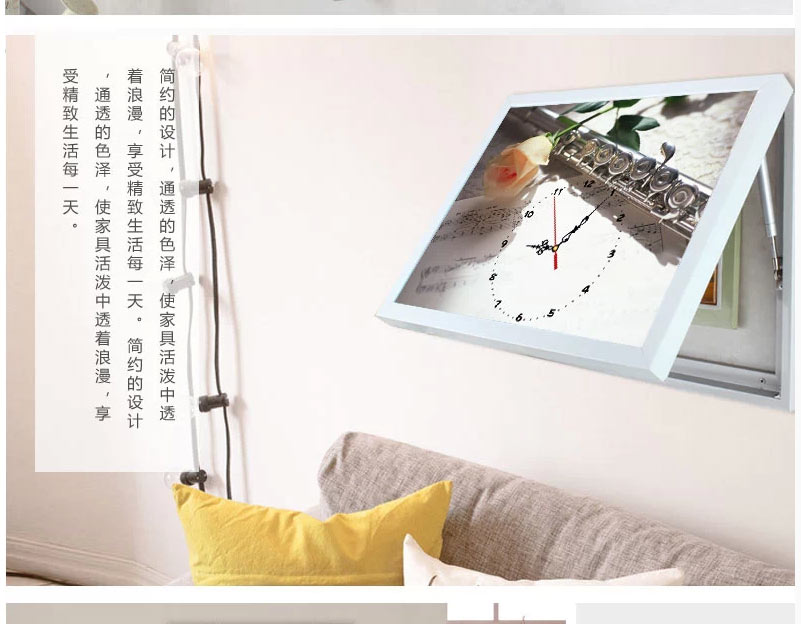 
                                        电表箱装饰画 钟表电源盒现代简约装饰画挂画 配电箱水晶液压装饰画 RBK3503 液压上掀 60长*50高                