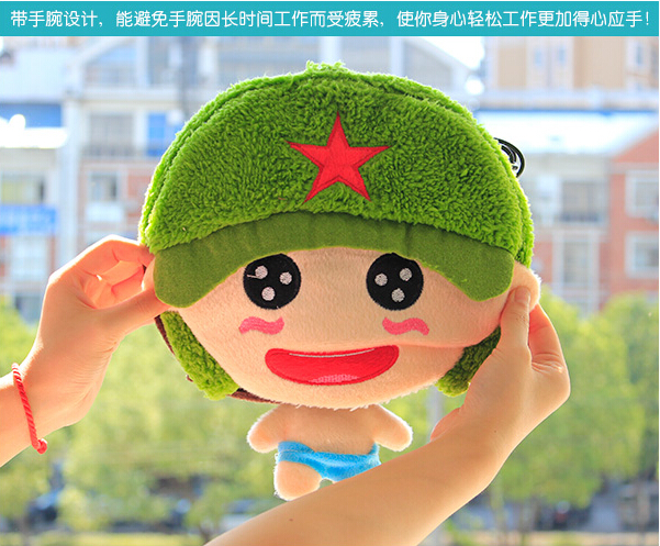 圣羽USB暖手鼠标垫 绿色大兵