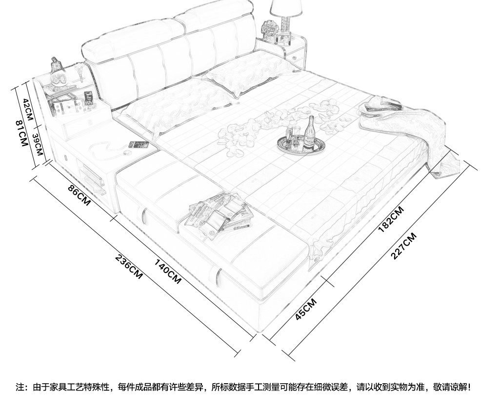 锐骏(ruijun 锐骏 床 皮床榻榻米双人床真皮床简约现代卧室软床 1500