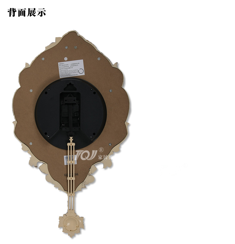 
                                        丽盛（LISHENG）中号欧式静音客厅单面挂钟时钟挂表卧室钟表餐厅摆钟 玫瑰花款浅黄色                