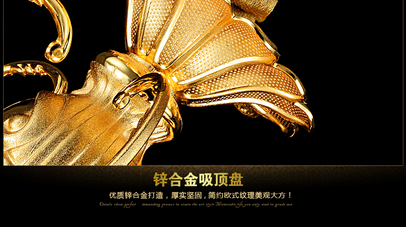 蒙特丽 客厅灯别墅灯卧室灯酒店灯欧式锌合金水晶吊灯D003全面电镀金黄色工程灯具（B） -6头